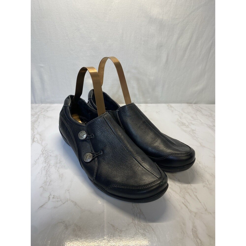 Taos Womens Size 12 Black Leather Slip On Loafer Shoes Encore ENC-12750
